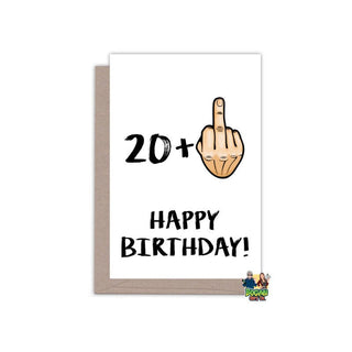 Age plus Middle Finger Birthday Card - Bogan Gift Co