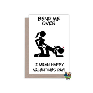 Lesbian Couple Bend Me Over Valentines Day Card - Bogan Gift Co