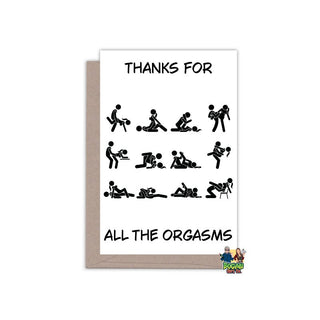 Thanks For All The Orgasms Valentines Day Card - Bogan Gift Co