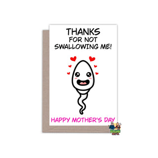 Thanks For Not Swallowing Me Mother's Day Card - Bogan Gift Co