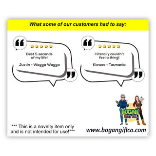 Rear Image of Product Card For Hilarious Prank Package Titled "Extra Small Condoms" False Testimonials Written on Product Card on Retail Style Foil Packaging.